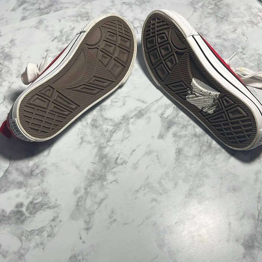 Kids Balahou Red Canvas Sneakers Casual School Shoes Size 29